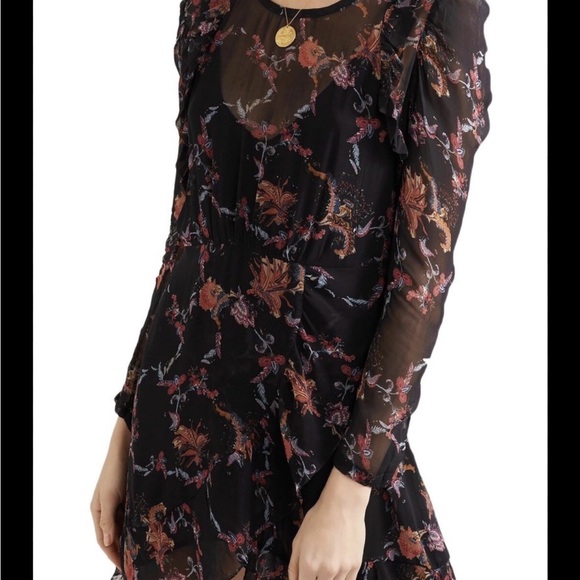 IRO Loxie floral print chiffon mini ruffle dress - Picture 4 of 10